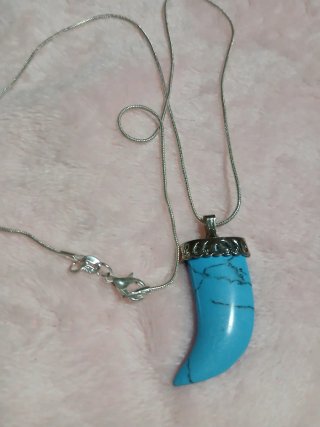 Collar Cuerno Celeste Plata 925