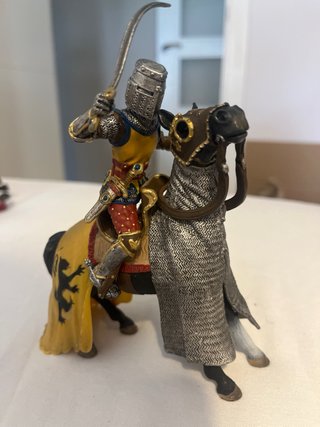 Caballero con caballo de coleccionista