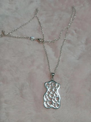 Collar Osito Corazones Plata 925