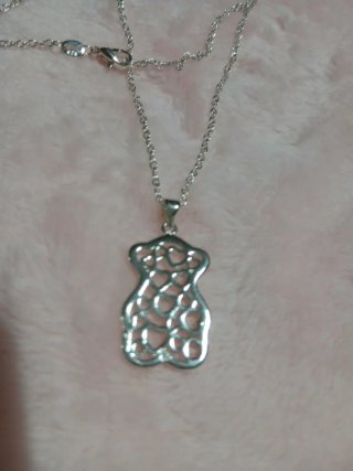 Collar Osito Corazones Plata 925