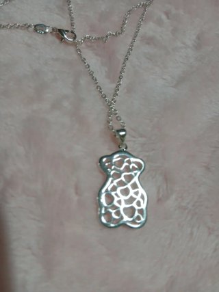 Collar Osito Corazones Plata 925