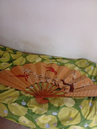 Abanico bambú pintado a mano oriental