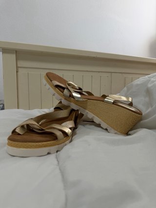 Zapatos de tacón peep toe multicolor talla 41