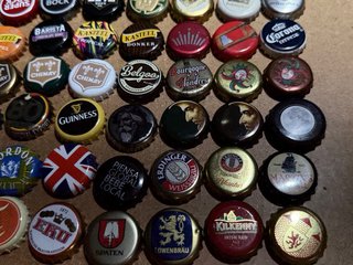 100 chapas de cerveza de importación#SI