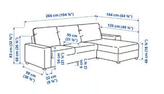 Sofá 3 plazas - chaise longue/amplios reposabrazos