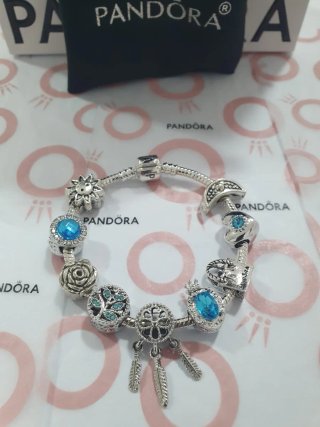Pulsera Pandora Mujer Plata y Rosa