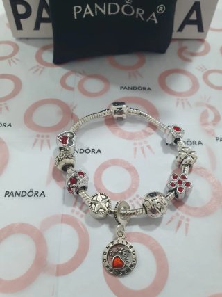 Pulsera Pandora Mujer Plata y Rosa
