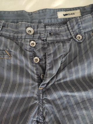 STRIPED SHORT, BLUE - GREY, 30, GAS