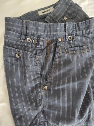STRIPED SHORT, BLUE - GREY, 30, GAS