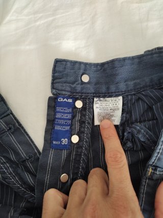 STRIPED SHORT, BLUE - GREY, 30, GAS