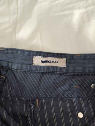 STRIPED SHORT, BLUE - GREY, 30, GAS