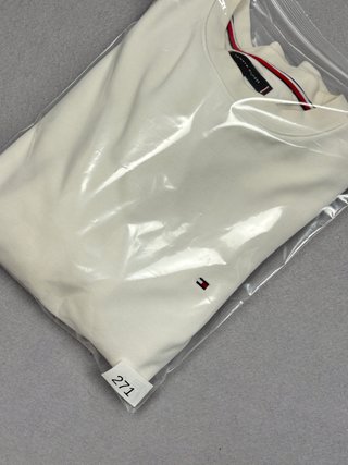 Sudadera Tommy Hilfiger Blanca Rayas Talla L