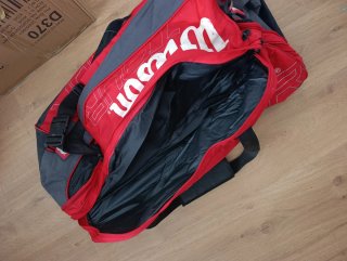Bolsa de tenis Wilson roja/negra grande