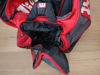 Bolsa de tenis Wilson roja/negra grande