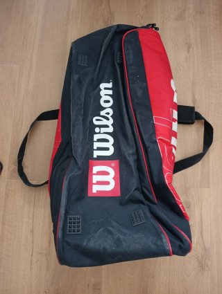 Bolsa de tenis Wilson roja/negra grande