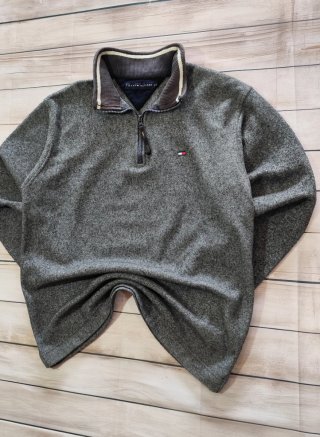 Jersey Tommy Hilfiger 1/4 Zip Hombre Gris Talla M