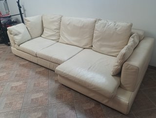 Divano 3 posti in pelle bianco