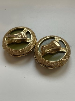 Pendientes vintage verde oliva David Gross