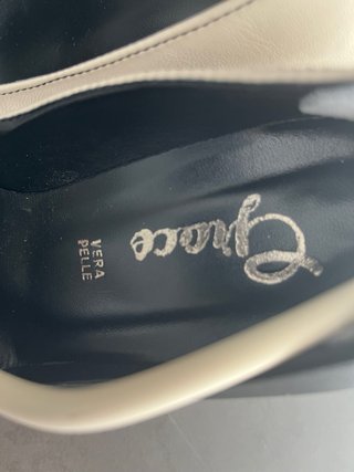 Scarpe Grace tacco bicolore vera pelle