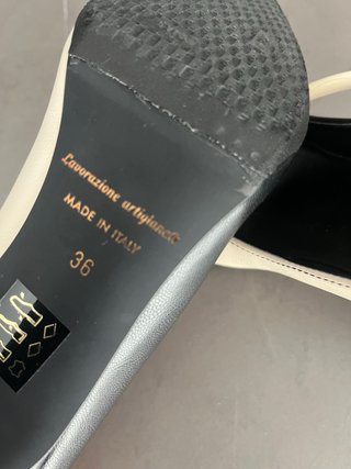 Scarpe Grace tacco bicolore vera pelle
