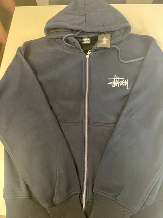 Sudadera Stussy Azul con Cremallera