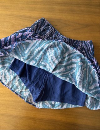 Falda estampada azul y morado
