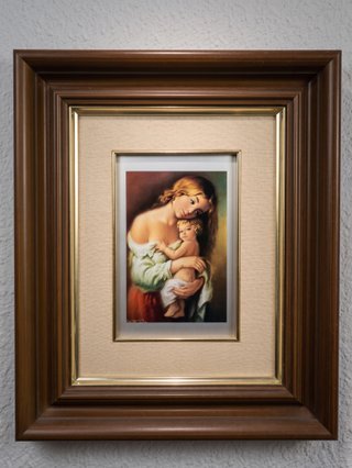 Cuadro Clásico Madre e Hijo Marco Madera