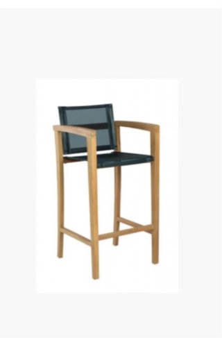 Taburete alto modelo Edwin de madera y tela