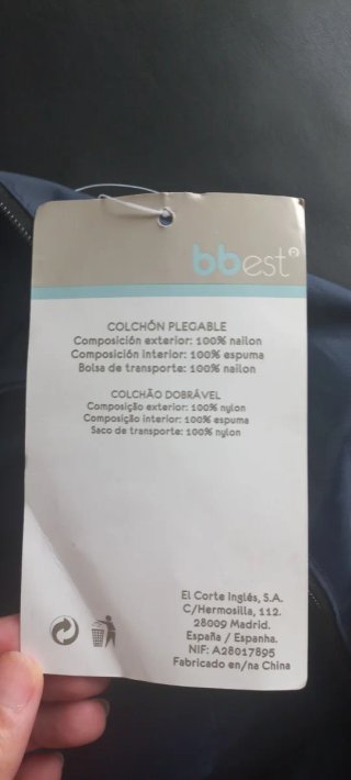 Colchón Cuna Plegable bbest