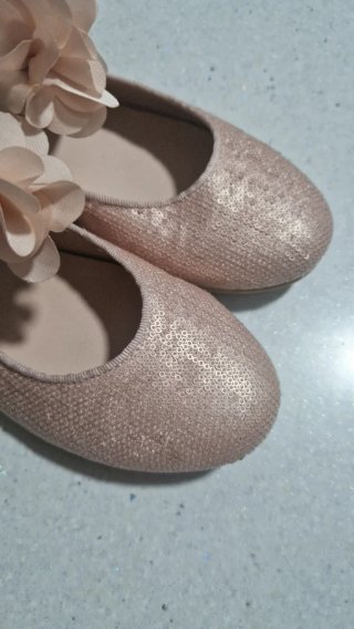 Manoletinas niña rosa empolvado talla 32