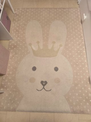 Alfombra Infantil Conejito Beige