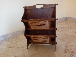 Portariviste in legno vintage da collezione