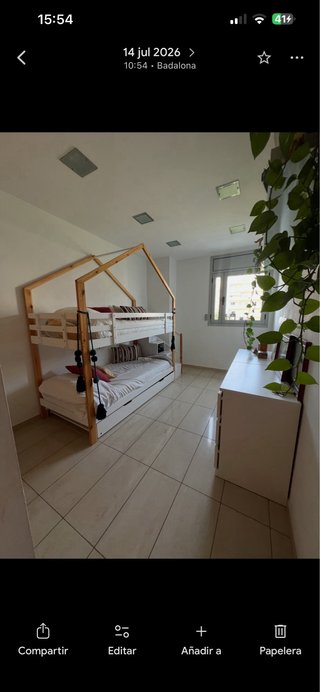 Litera con cama nido blanca y madera