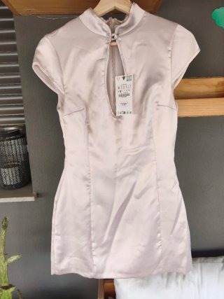 Vestido Zara Satén Talla S Nuevo