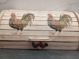 Panera Rústica Decorada Gallos Estilo Artesanal