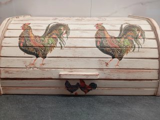 Panera Rústica Decorada Gallos Estilo Artesanal