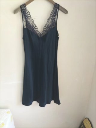 Vestido lencero Intimissimi seda pura azul