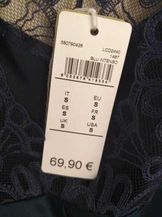 Vestido lencero Intimissimi seda pura azul