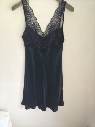 Vestido lencero Intimissimi seda pura azul