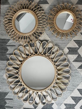 Conjunto 3 Espejos Decorativos mimbre