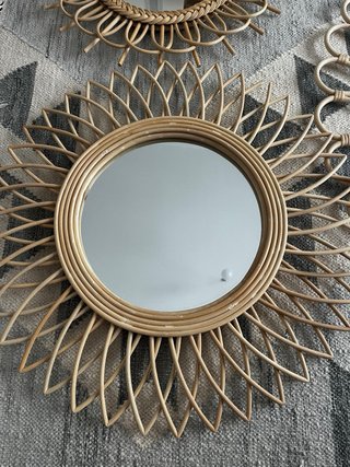 Conjunto 3 Espejos Decorativos mimbre
