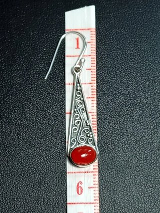 Pendientes Plata Ley cornalina