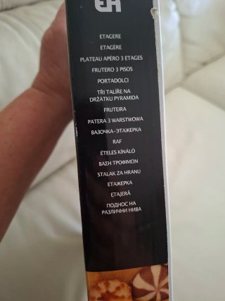 EXPOSITOR 3 PISOS REPOSTERÍA PORCELANA Y ACERO