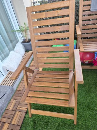 2 Sillas Reclinables Madera Ikea