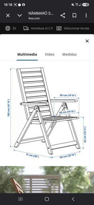 2 Sillas Reclinables Madera Ikea