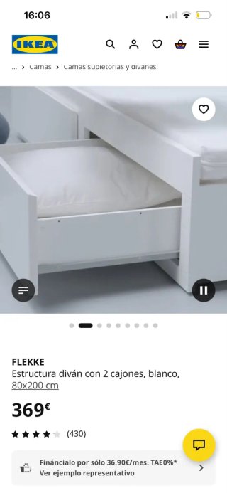 Estructura diván IKEA Flekke 2 cajones