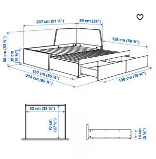 Estructura diván IKEA Flekke 2 cajones