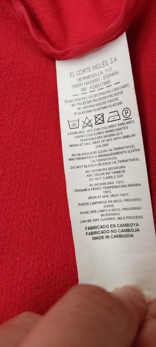 Abrigo rojo Easy Wear Talla M