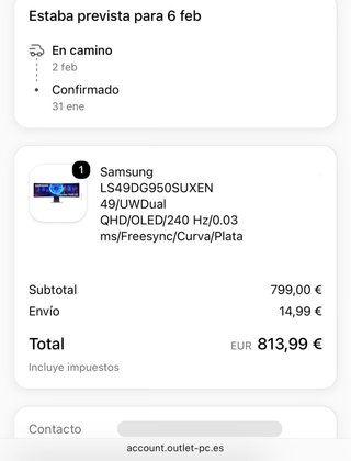 Monitor Curvo OLED Samsung Nero/Argento 49"