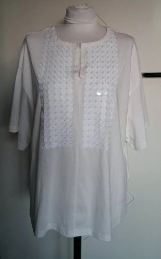 T-shirt donna mezza manica con  paillettes